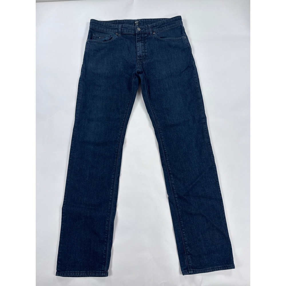Hugo Boss Jeans Mens 32x32 Maine Regular Fit Candiani Italian Stretch Denim Blue